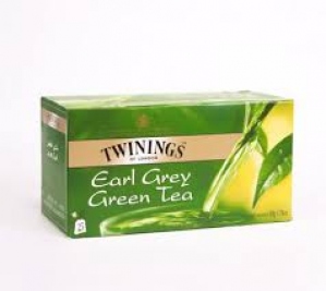 TWININGS EARL GREY GREEN TEA BAGS 25`S