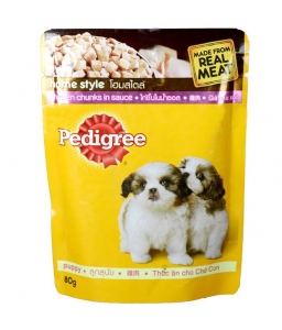 PEDIGREE REAL MEAT POUCH FOR PUPPY 80G