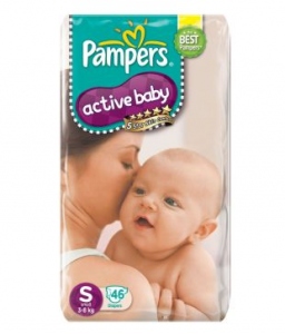 PAMPERS ACTIVE BABY S(3-8KG) 46 DIAPERS
