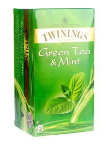 TWININGS GREEN TEA & MINT 25 TEA BAGS