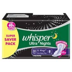 WHISPER ULTRA NIGHTS XL WINGS 30 PADS